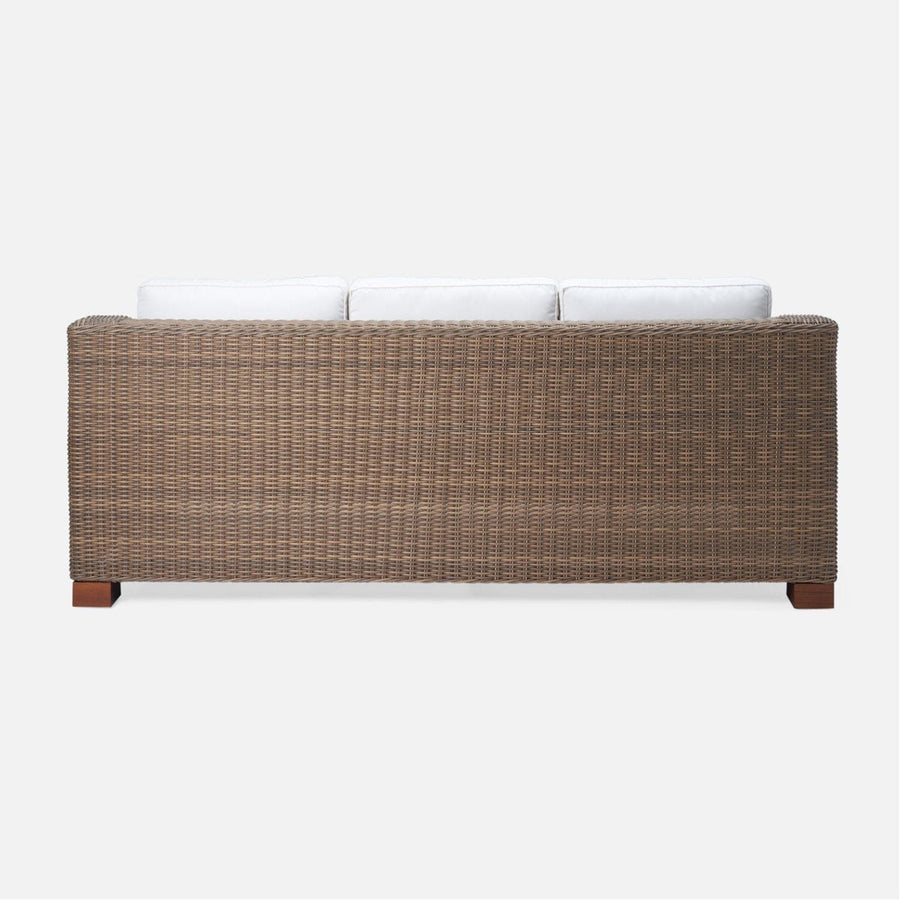 Made Goods Marina Faux Wicker Outdoor Sofa in Havel Velvet