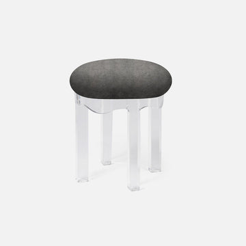 Made Goods Marston Upholstered Round Single Bench in Brenta Cotton/Jute