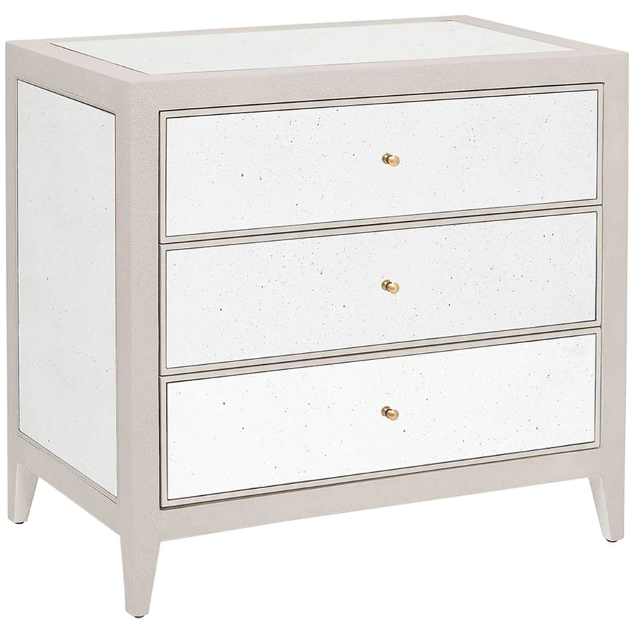 Made Goods Mia Mirrored Double Nightstand in Faux Shagreen