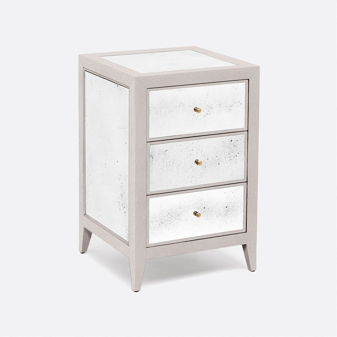 Made Goods Mia Mirrored Single Nightstand in Faux Shagreen