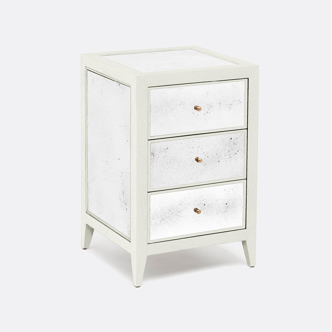 Made Goods Mia Mirrored Single Nightstand in Faux Shagreen