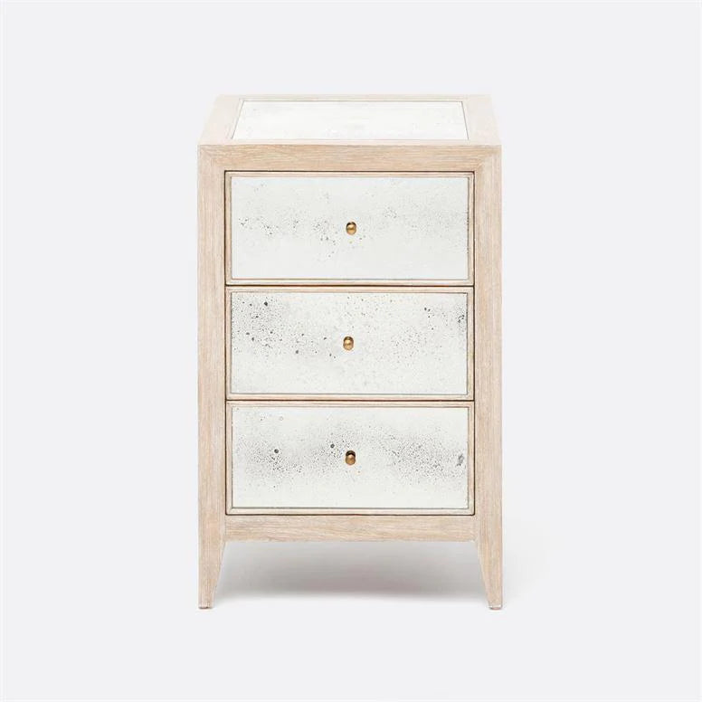 Made Goods Mia Mirrored Single Nightstand in Oak