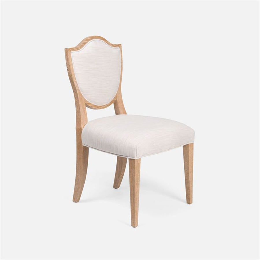 Made Goods Micah Upholstered Medallion Dining Chair in Garonne Marine Leather