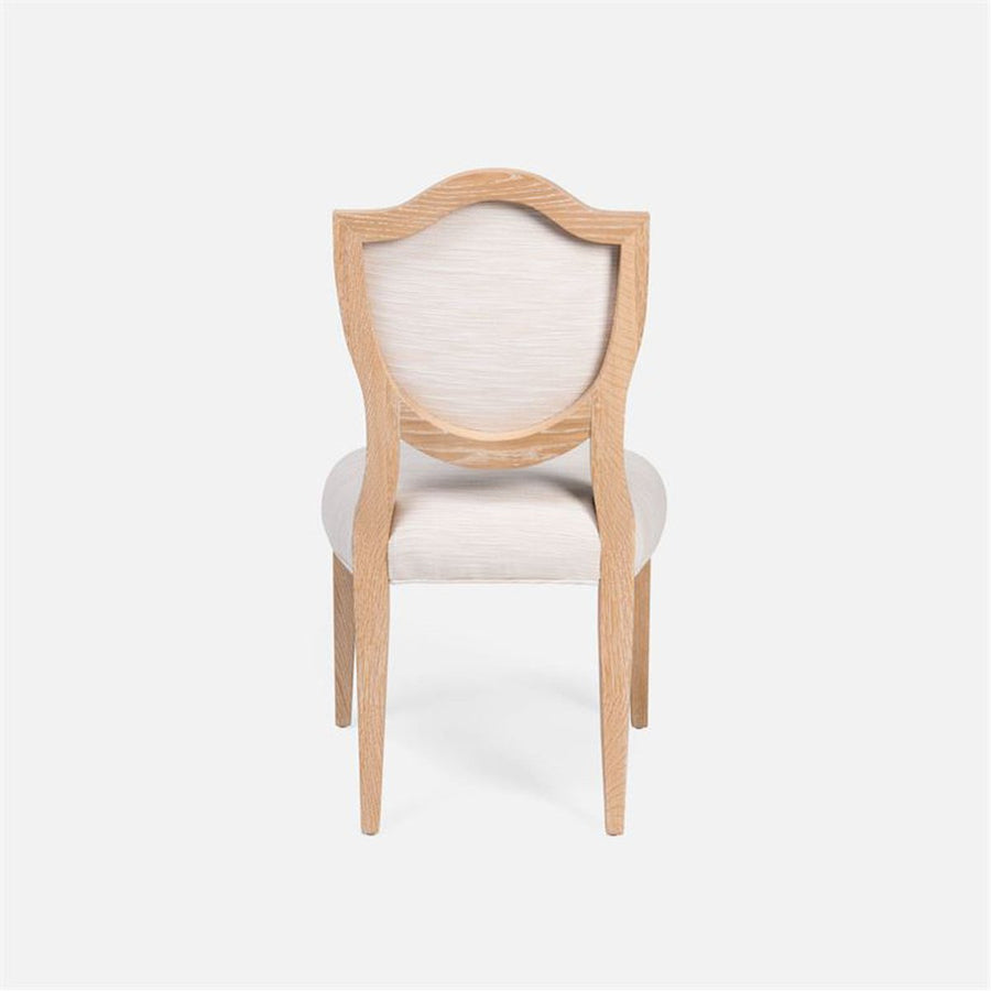 Made Goods Micah Upholstered Medallion Dining Chair in Garonne Marine Leather