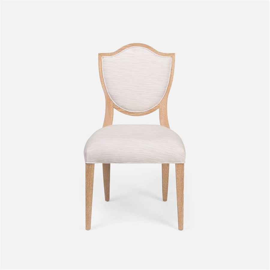 Made Goods Micah Upholstered Medallion Dining Chair in Garonne Marine Leather