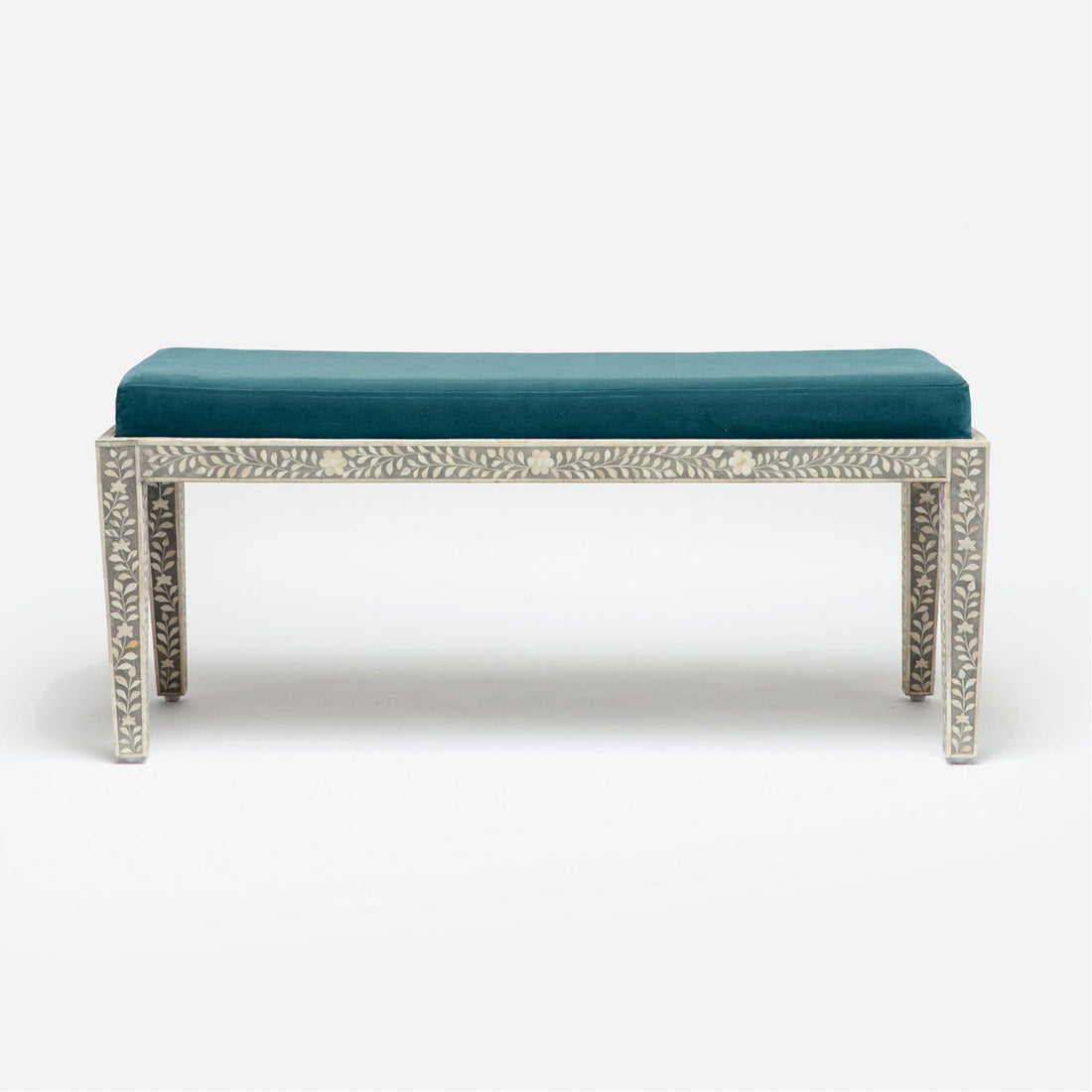 Made Goods Miranda Inlaid Bone Double Bench in Ivondro Raffia