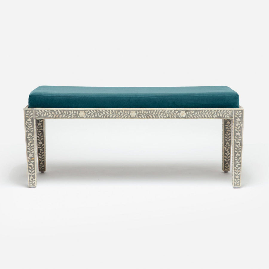 Made Goods Miranda Inlaid Bone Double Bench in Havel Velvet