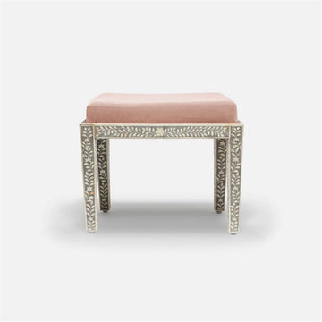 Made Goods Miranda Inlaid Bone Single Bench in Marano Wool-On Lambskin