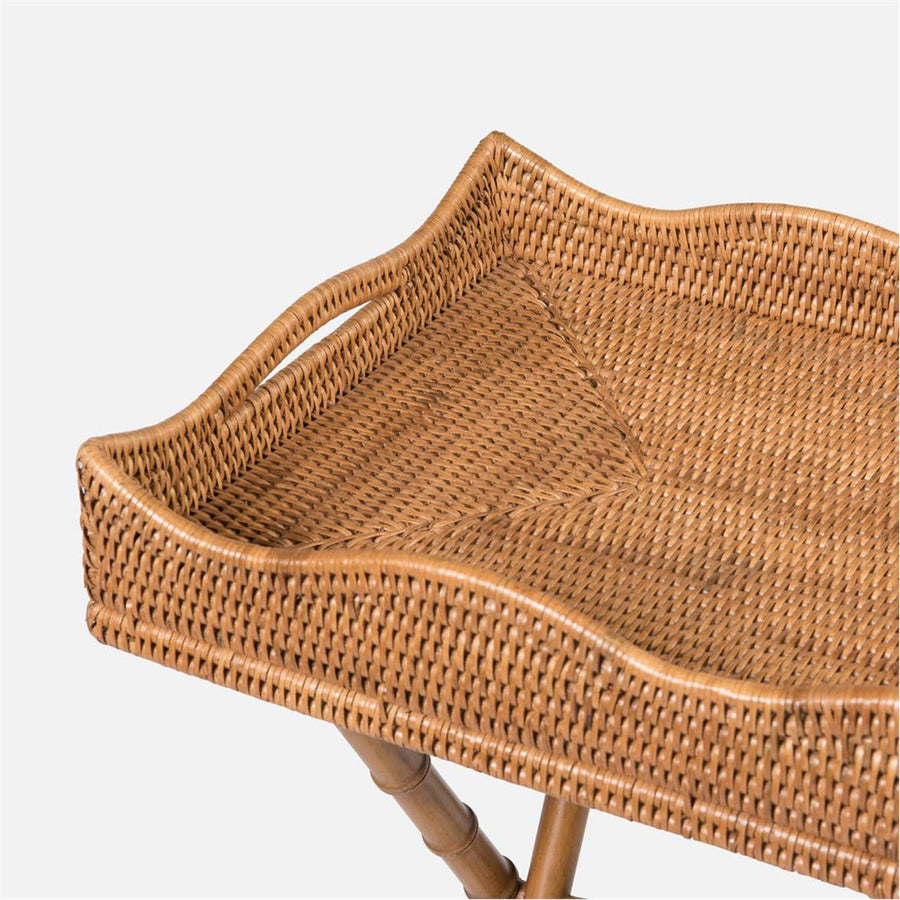 Made Goods Naoki Rattan Tray Side Table