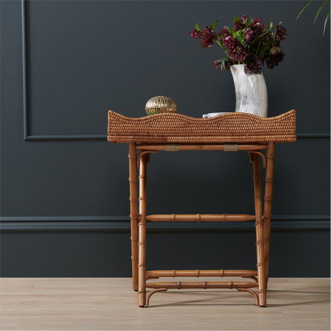 Made Goods Naoki Rattan Tray Side Table