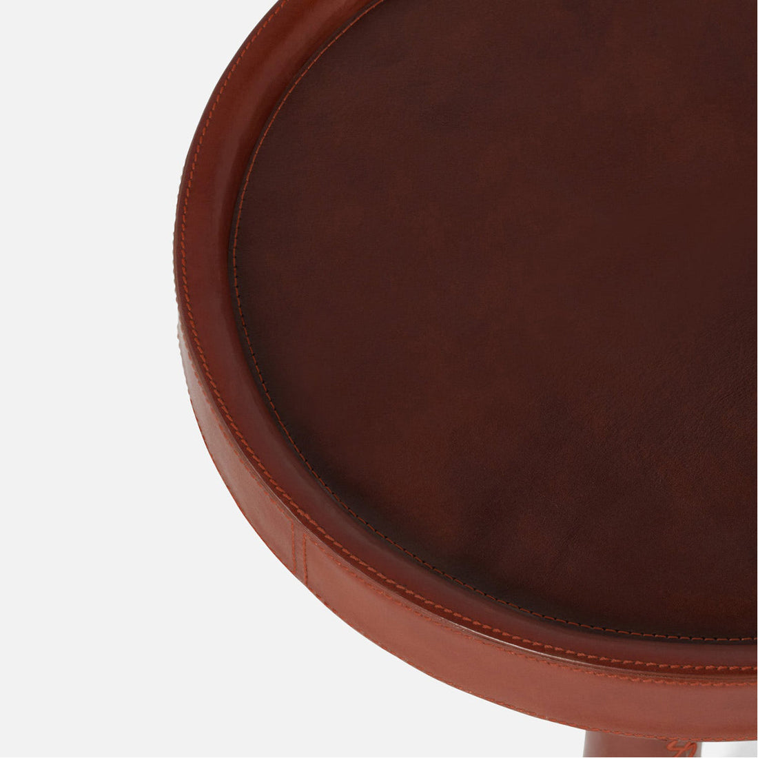 Made Goods Nash Round Leather Drink Table