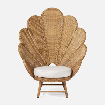 Made Goods Nima Scalloped Peacock Outdoor Lounge Chair in Havel Velvet