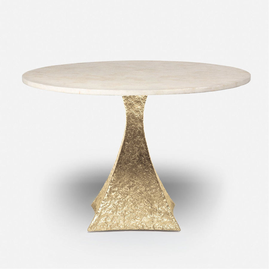 Made Goods Noor Round Metal Dining Table in Stone Top