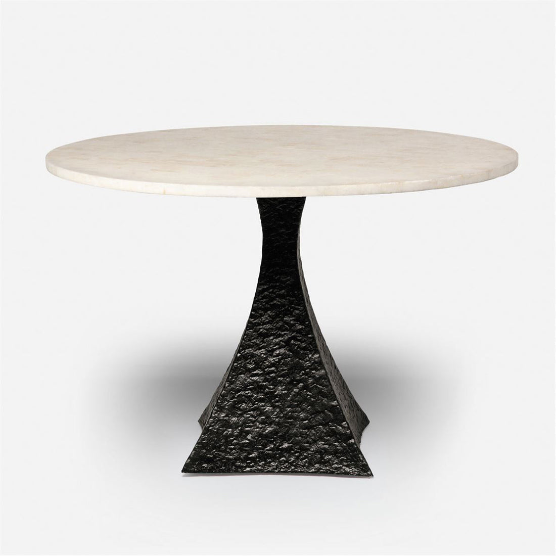 Made Goods Noor Round Metal Dining Table in Stone Top