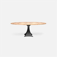 Made Goods Noor Oval Single Base Dining Table in Veneer