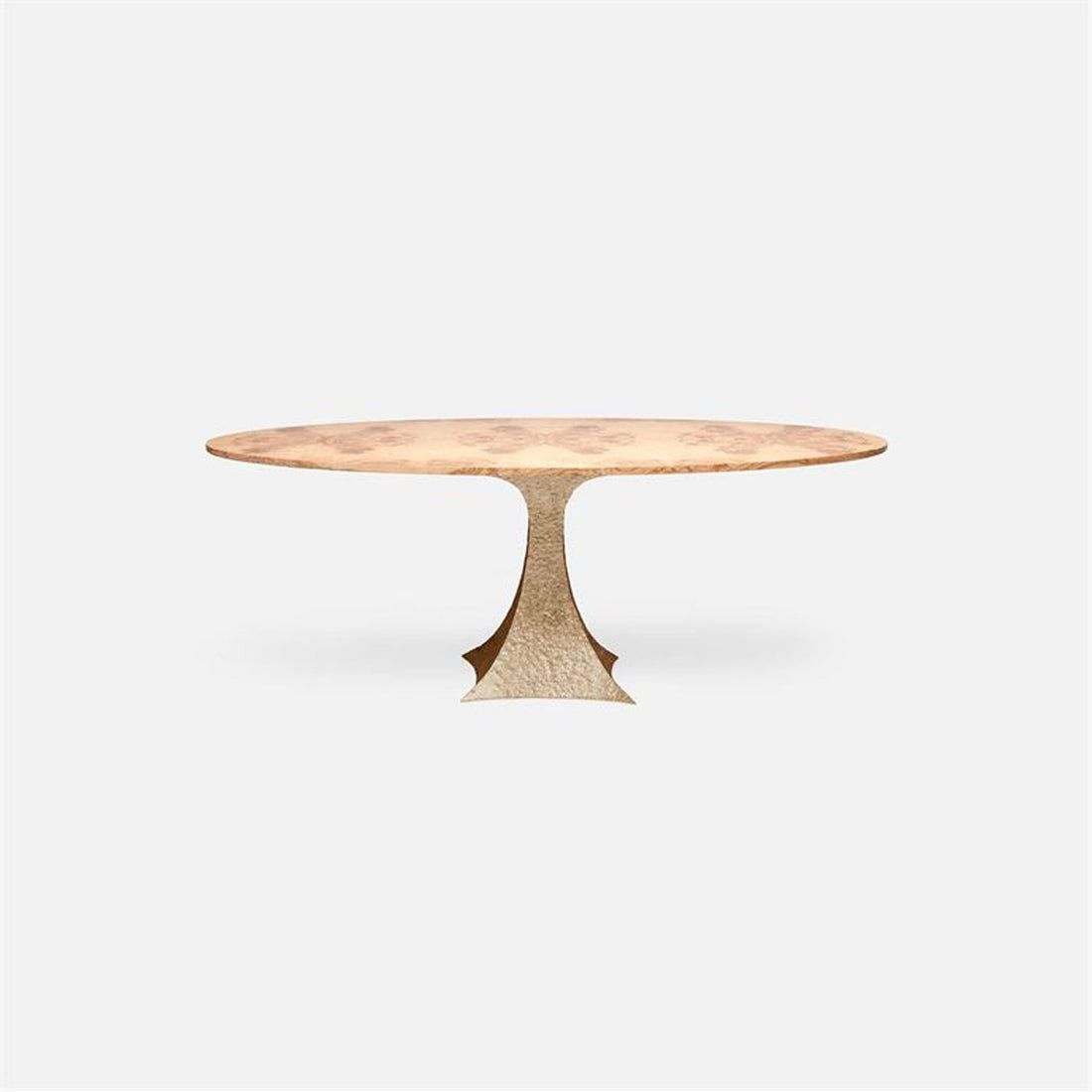 Made Goods Noor Oval Single Base Dining Table in Veneer