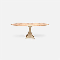 Made Goods Noor Oval Single Base Dining Table in Veneer