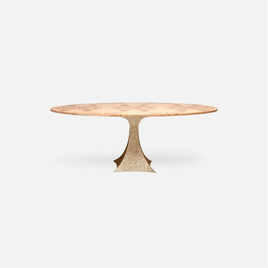 Made Goods Noor Oval Single Base Dining Table in Veneer