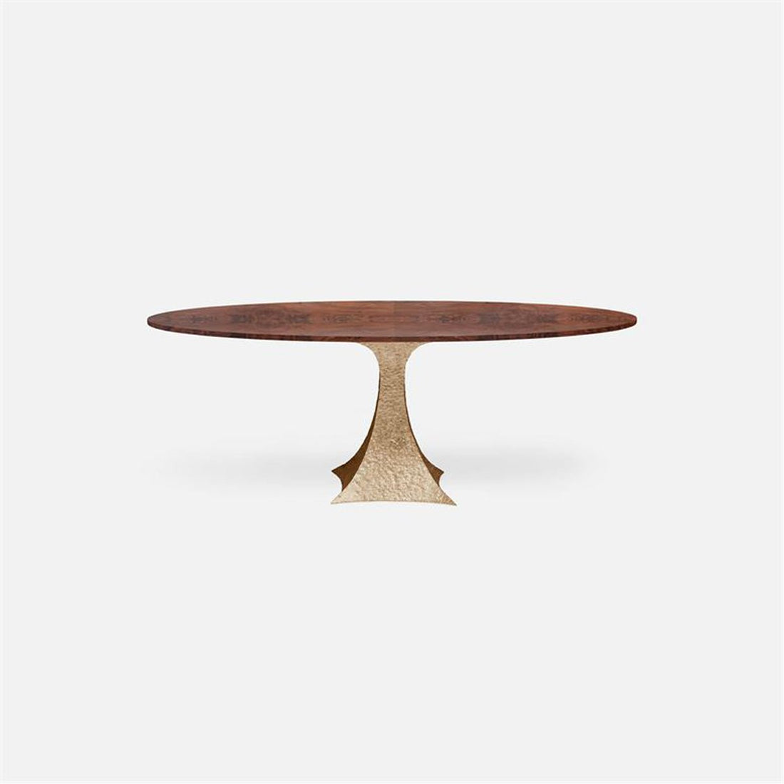 Made Goods Noor Oval Single Base Dining Table in Veneer