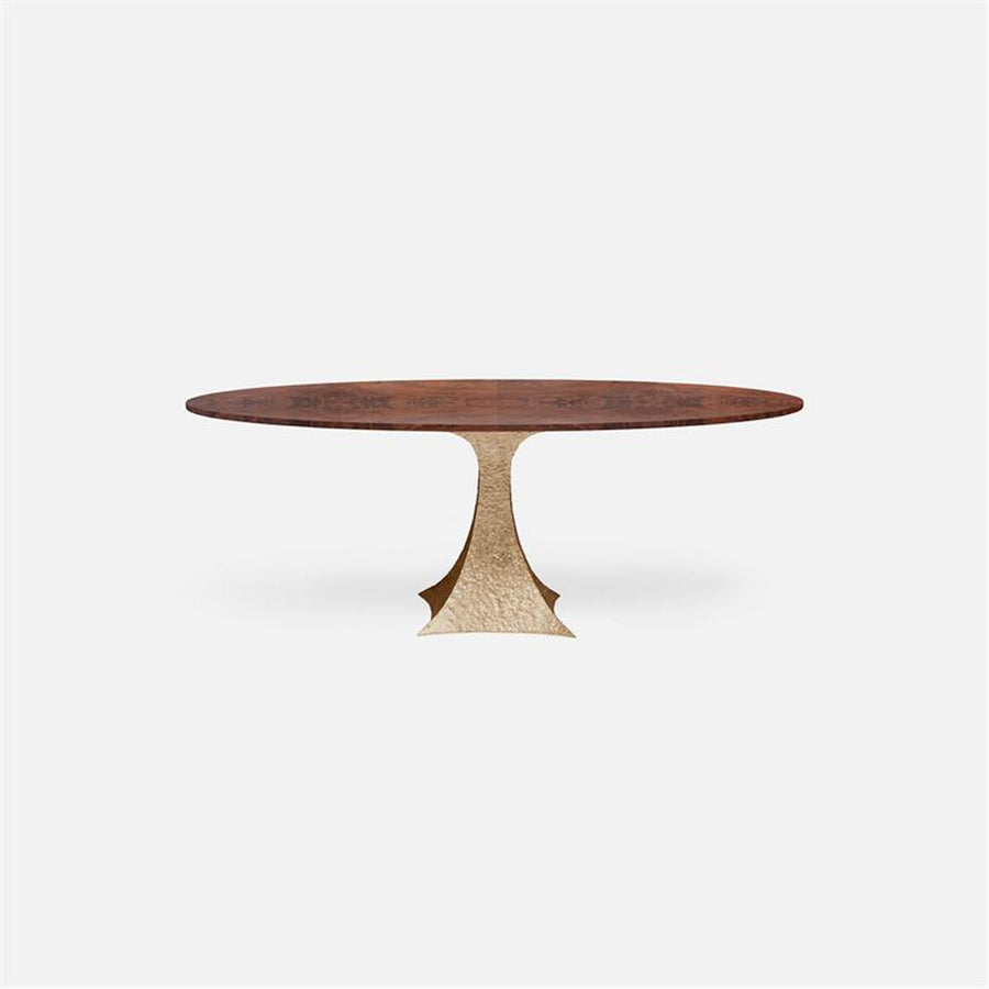 Made Goods Noor Oval Single Base Dining Table in Veneer