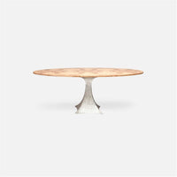 Made Goods Noor Oval Single Base Dining Table in Veneer