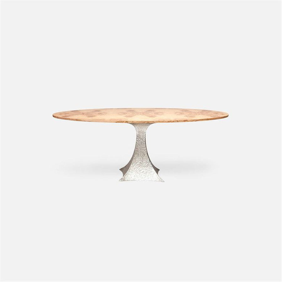 Made Goods Noor Oval Single Base Dining Table in Veneer