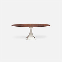 Made Goods Noor Oval Single Base Dining Table in Veneer