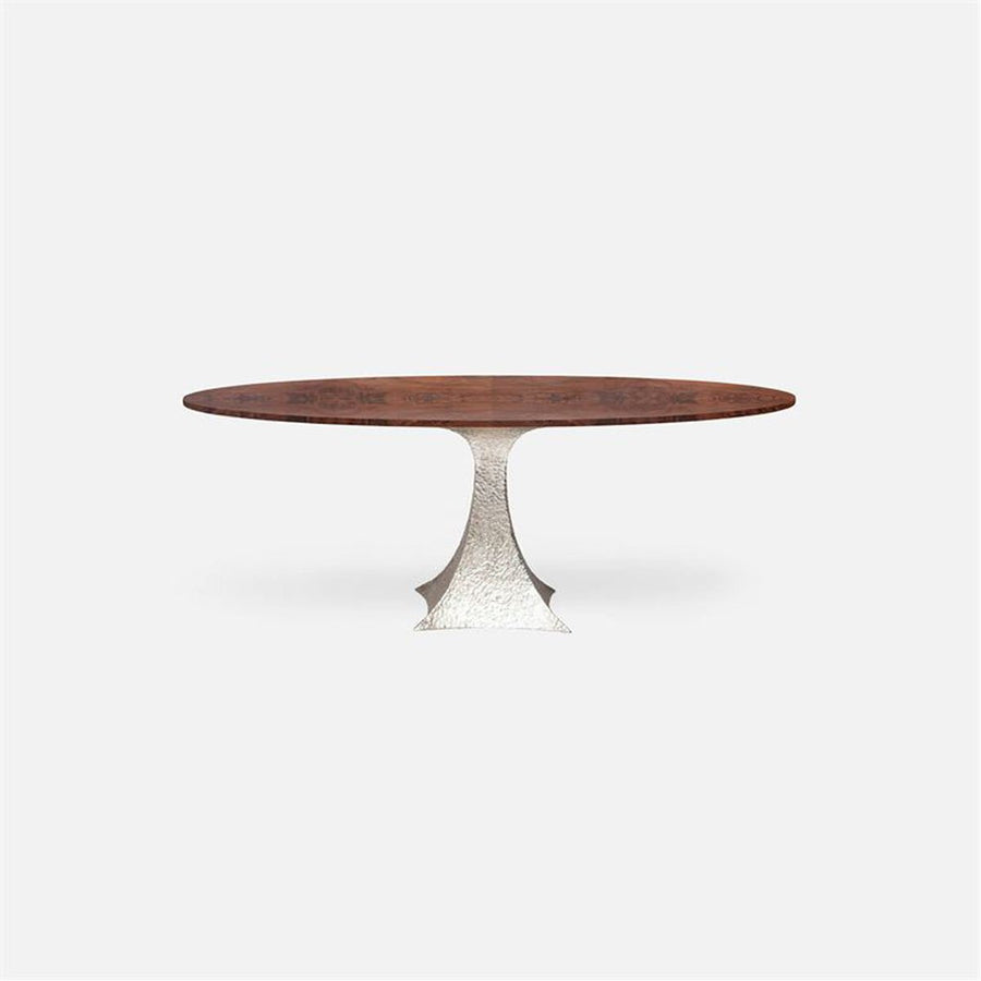 Made Goods Noor Oval Single Base Dining Table in Veneer