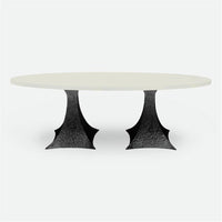 Made Goods Noor Oval Double Base Dining Table in Faux Horn