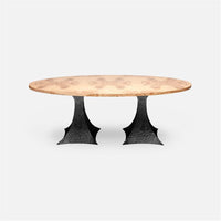 Made Goods Noor Oval Double Base Dining Table in Veneer