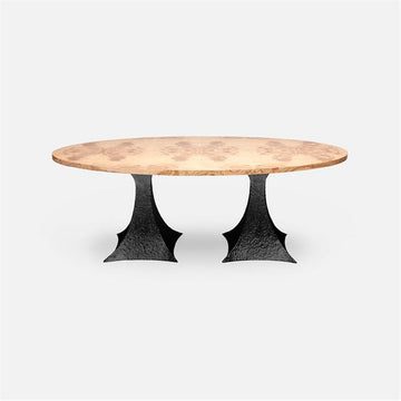 Made Goods Noor Oval Double Base Dining Table in Veneer