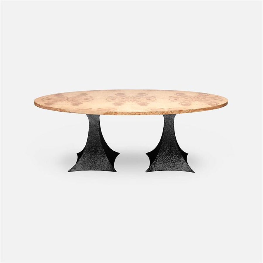 Made Goods Noor Oval Double Base Dining Table in Veneer