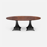 Made Goods Noor Oval Double Base Dining Table in Veneer