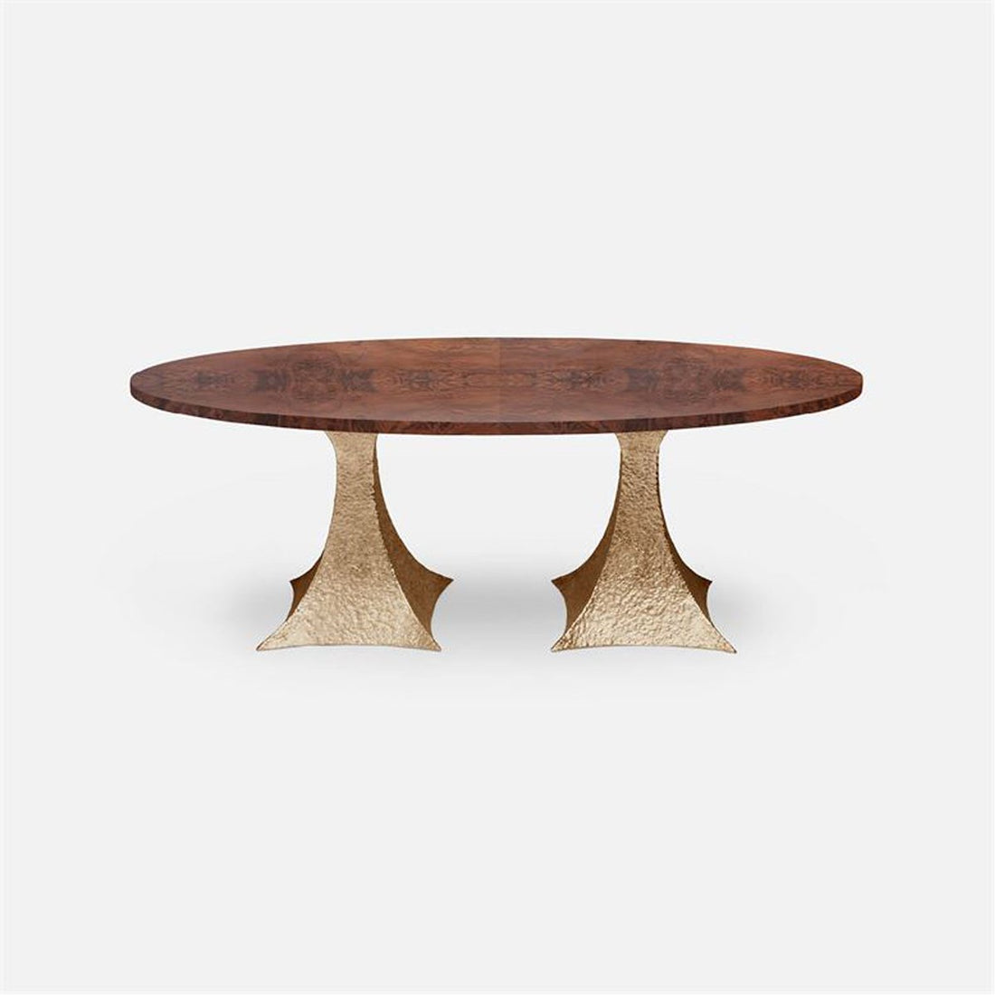 Made Goods Noor Oval Double Base Dining Table in Veneer