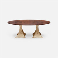 Made Goods Noor Oval Double Base Dining Table in Veneer