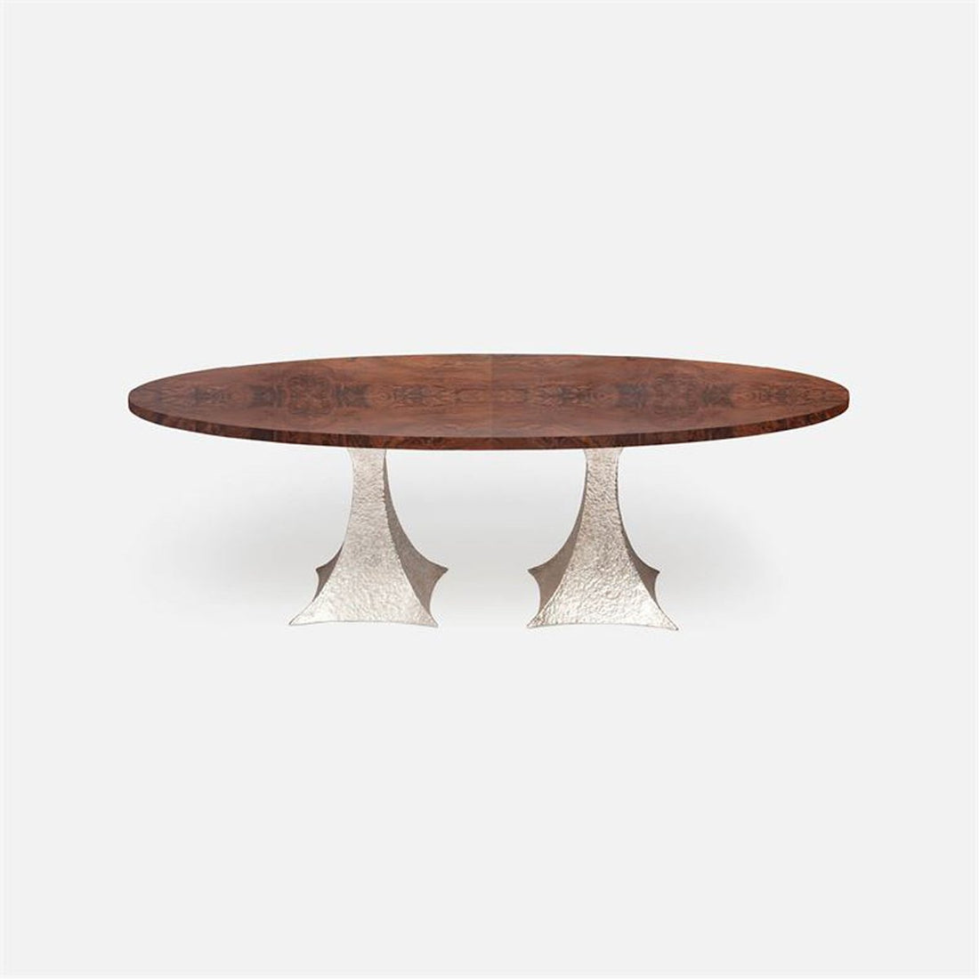 Made Goods Noor Oval Double Base Dining Table in Veneer