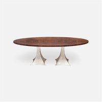 Made Goods Noor Oval Double Base Dining Table in Veneer