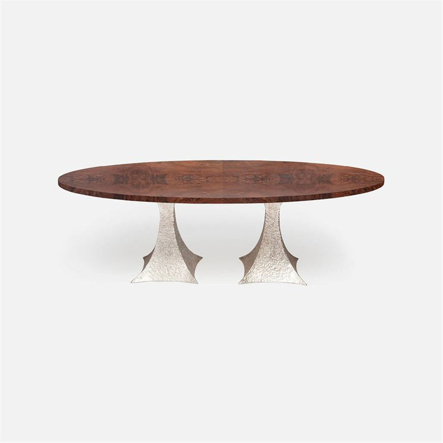 Made Goods Noor Oval Double Base Dining Table in Veneer