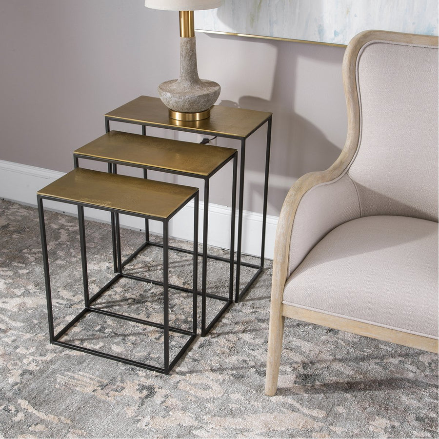 Uttermost Coreene Gold Nesting Tables, 3-Piece Set