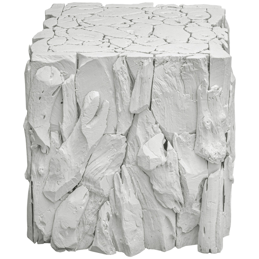 Uttermost Teak Root White Bunching Cube