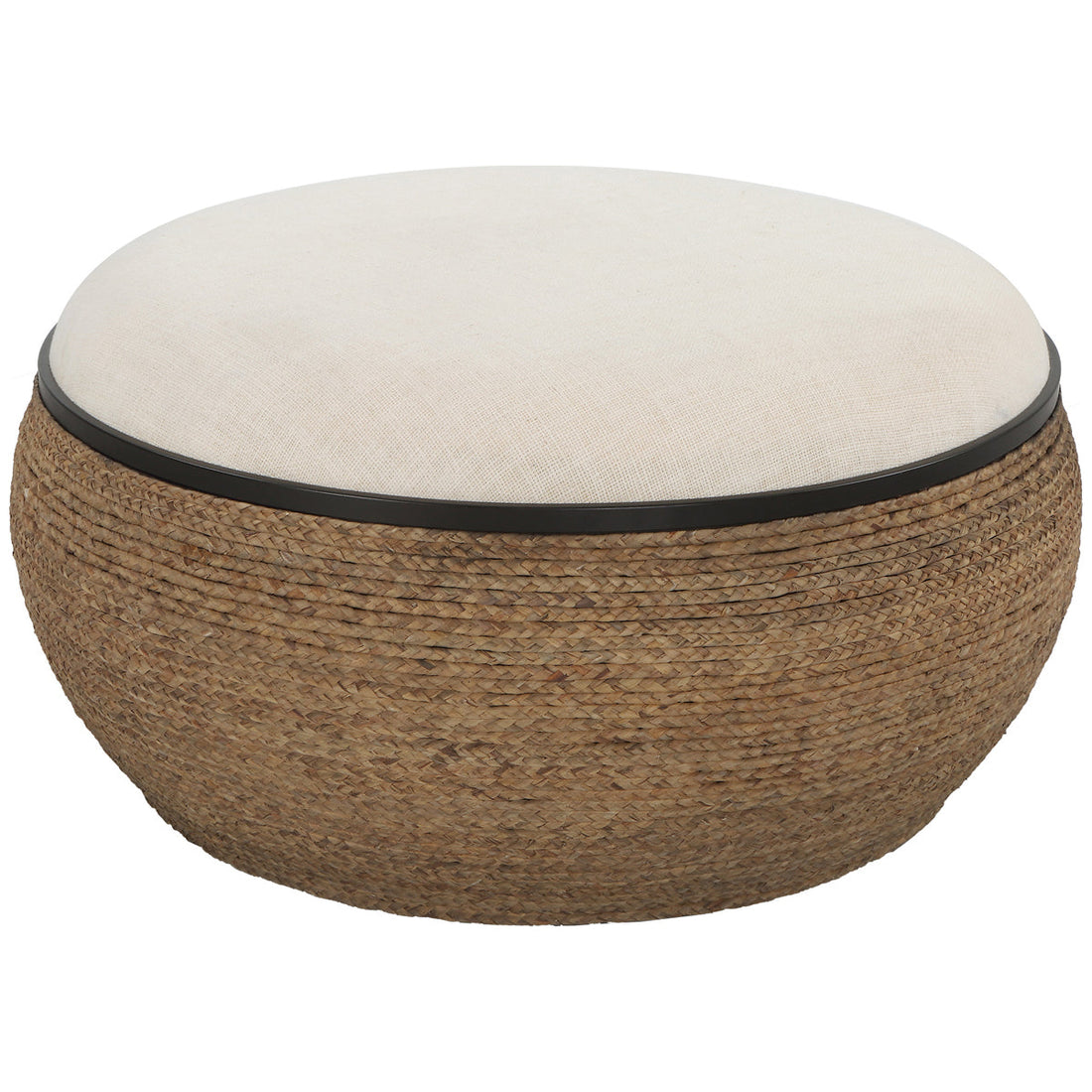 Uttermost Island Straw Storage Ottoman