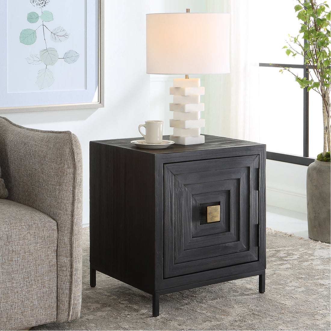 Uttermost Aiken Geometric Cabinet