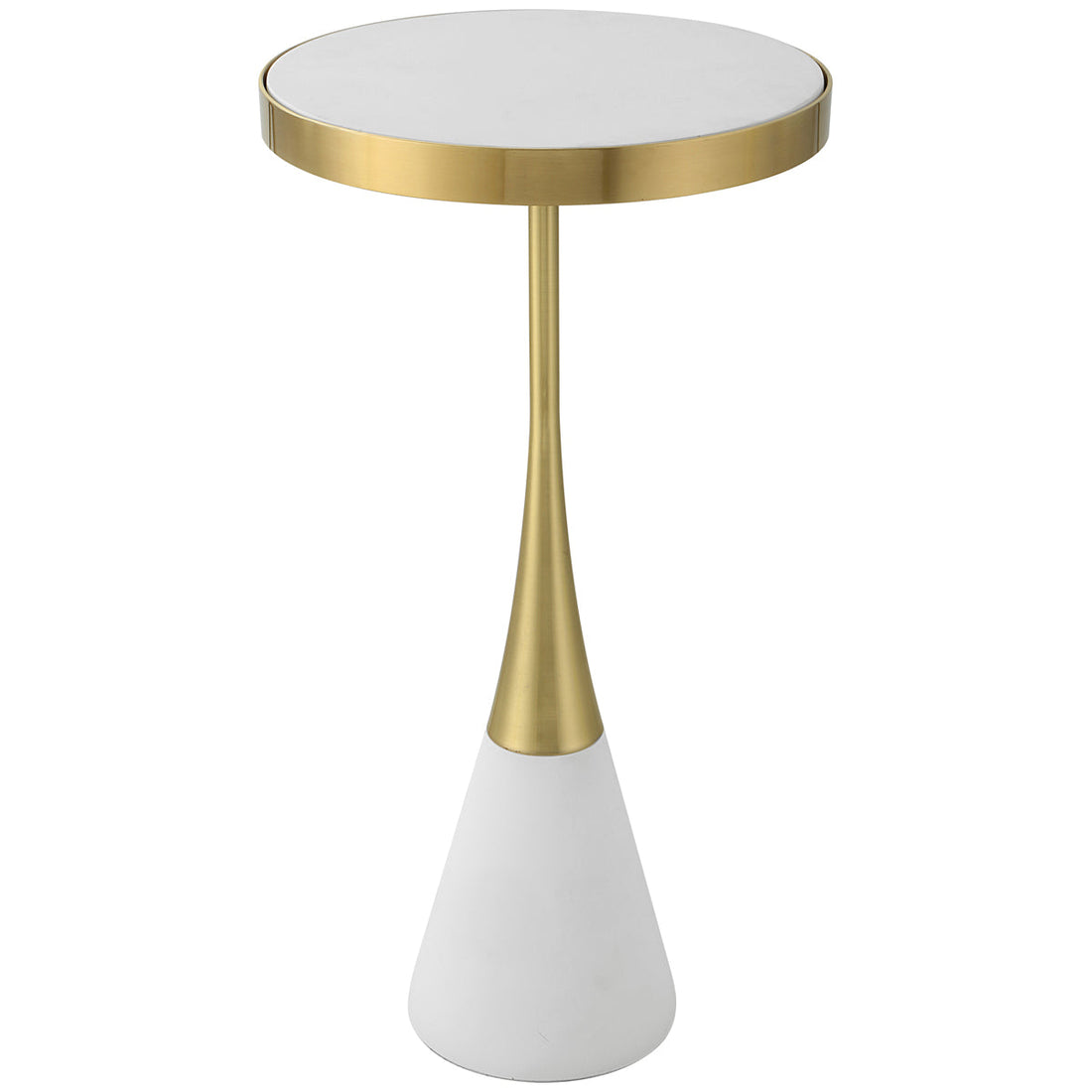 Uttermost Apex White Concrete Accent Table