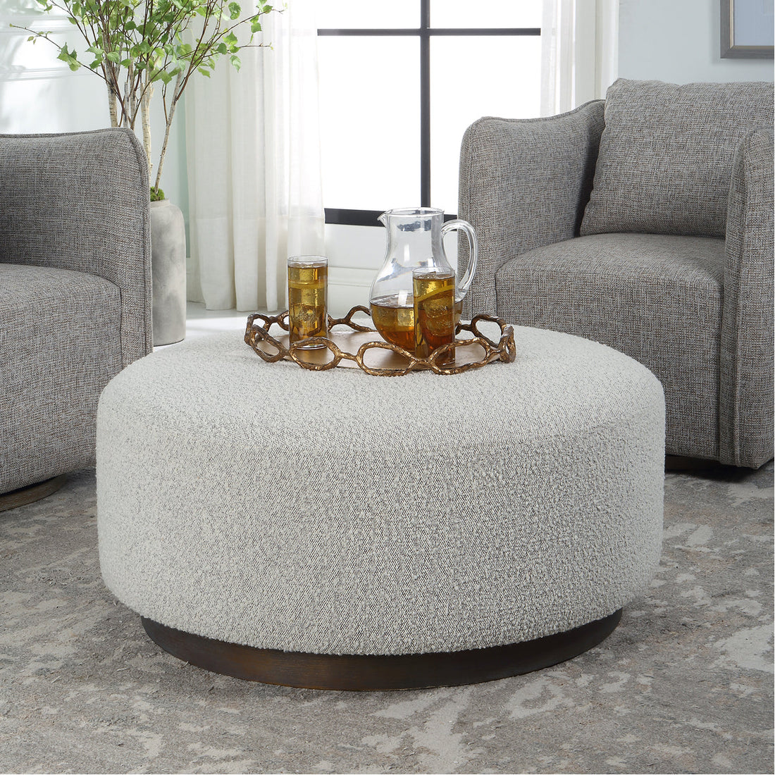 Uttermost Avila Large Gray Ottoman