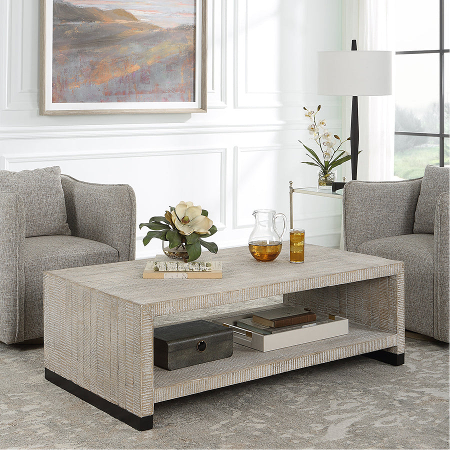 Uttermost Bosk White Washed Coffee Table