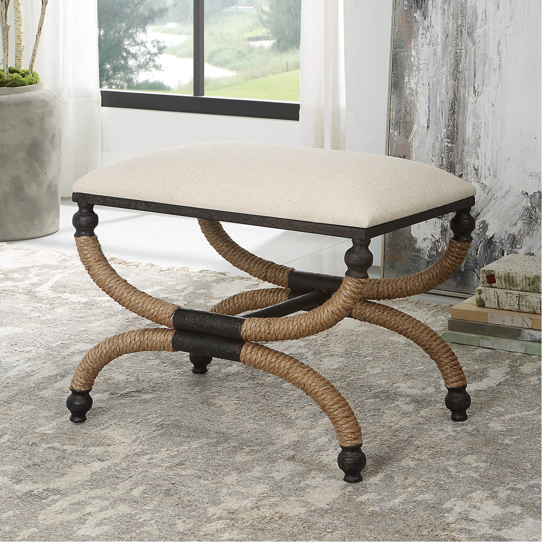 Uttermost Icaria Upholstered Small Bench