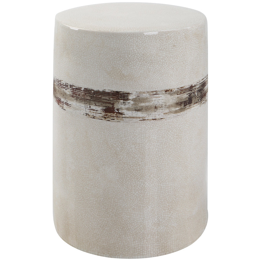 Uttermost Comanche White Ceramic Garden Stool