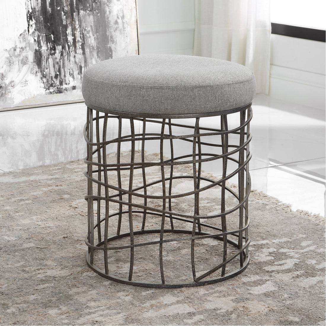 Uttermost Carnival Iron Round Accent Stool