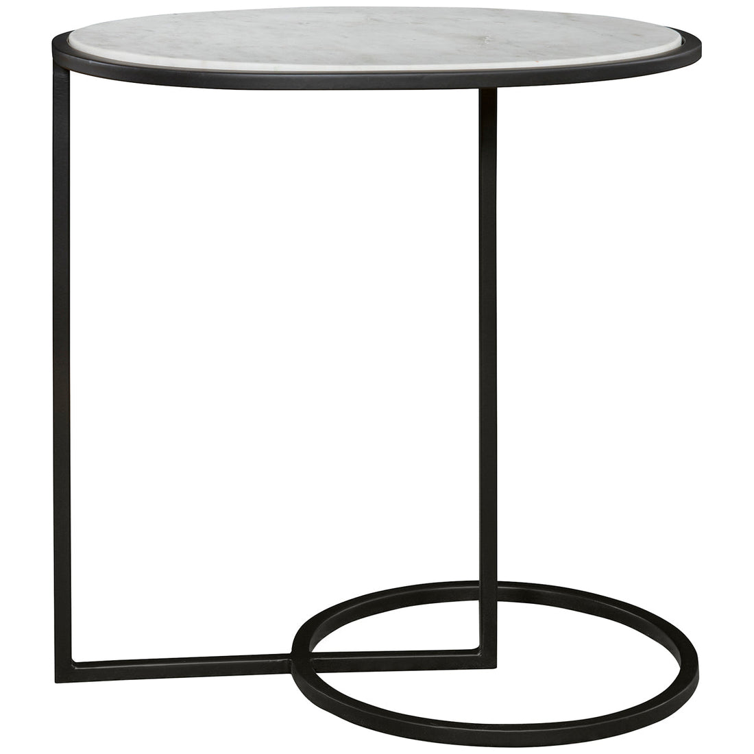 Uttermost Twofold White Marble Accent Table