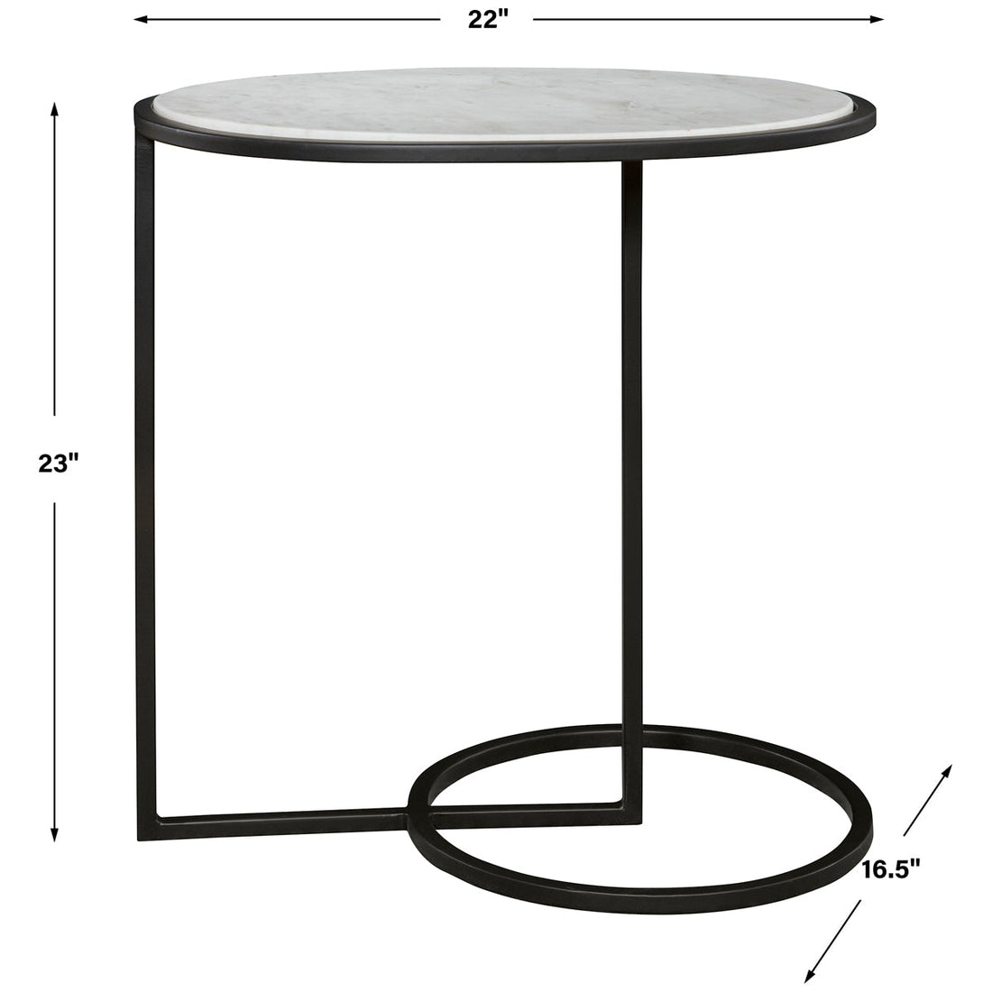 Uttermost Twofold White Marble Accent Table